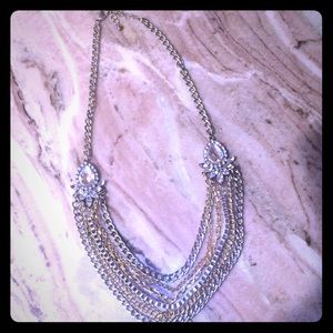 Brand New Mixed Chain and Crystal Accent Necklace